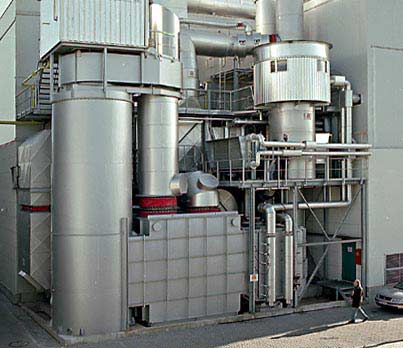 Incineration plant in the coating industry